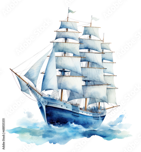 sailing ship watercolor
