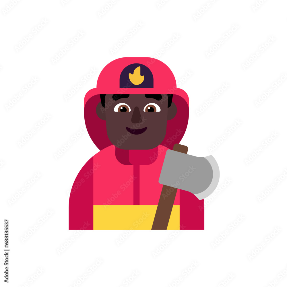 Fototapeta premium Firefighter: Dark Skin Tone