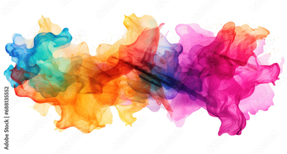 colorful watercolor splash isolated