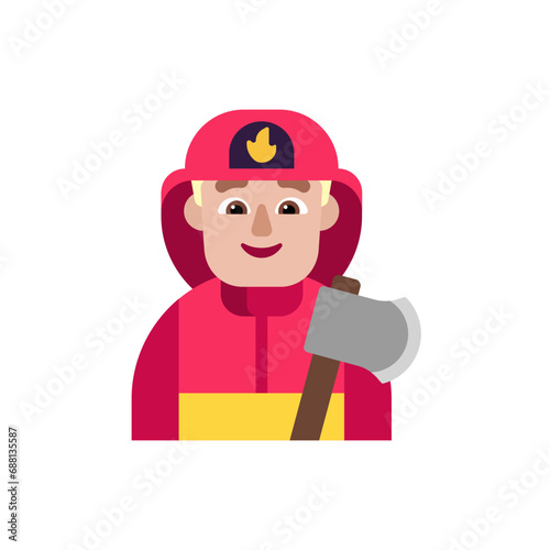 Man Firefighter: Medium-Light Skin Tone