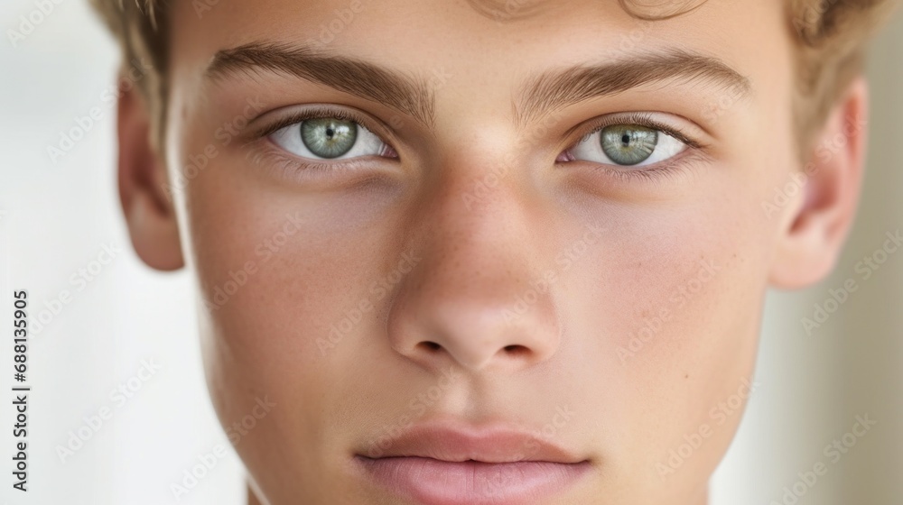 The camera reveals the man's eyes up close and personal. The camera reveals the man's eyes up close and personal.