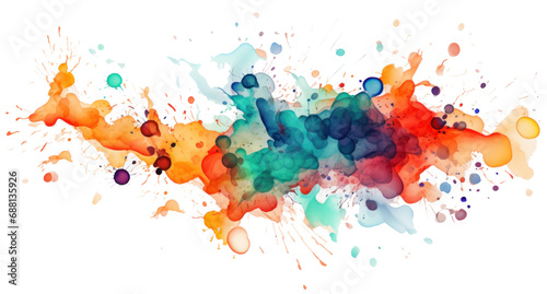 colorful watercolor splash isolated