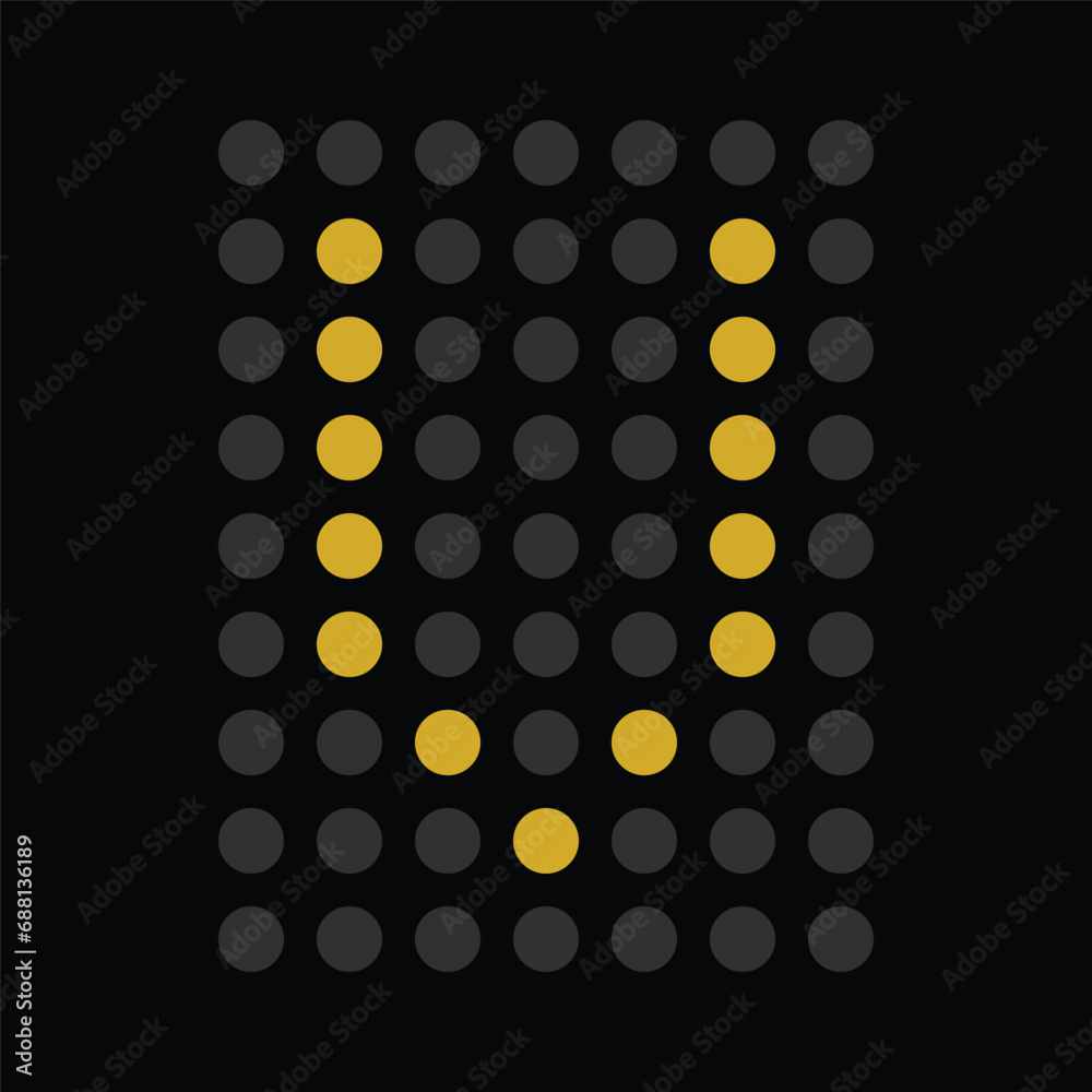 Vector Illustration of a Neon Light Dots scoreboard Alphabet V Vector Illustration of a Neon Light Dots scoreboard Alphabet V
