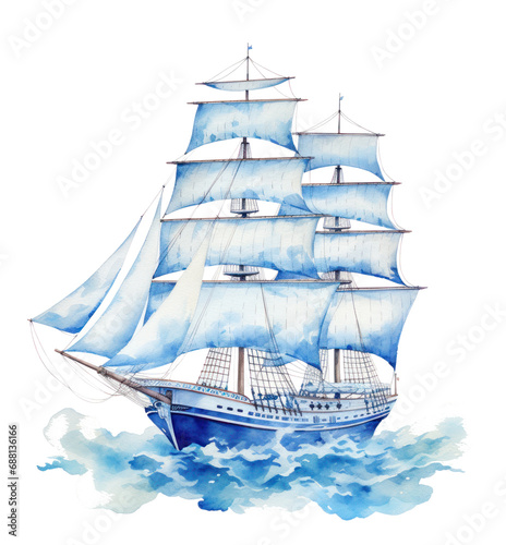 sailing ship watercolor