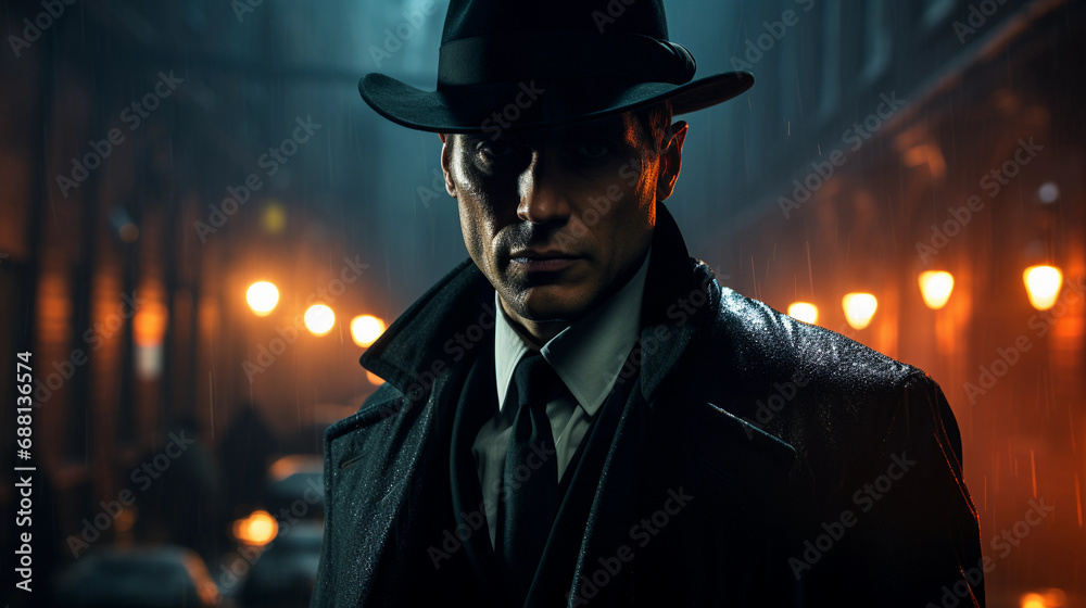 Gangster Character in Stylized Urban Setting Complete with Dramatic Flair