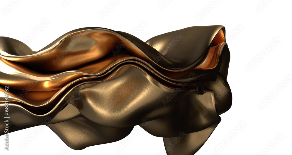 Radiant Drapery: Abstract 3D Gold Cloth Illustration with a Luminous Presence Radiant Drapery: Abstract 3D Gold Cloth Illustration with a Luminous Presence