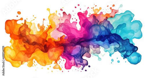 colorful watercolor splash isolated