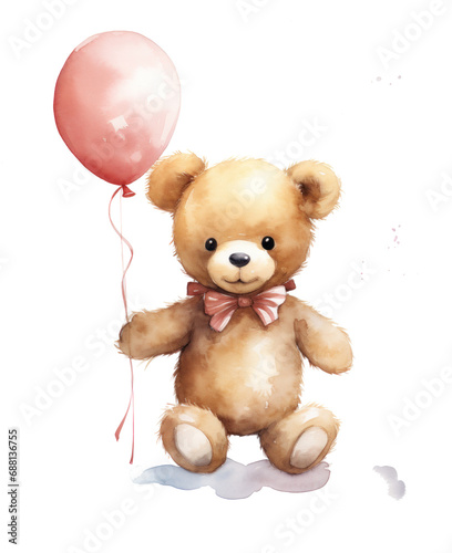 teddy bear with balloon,