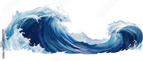 a watercolor wave png file is displayed on a white background,