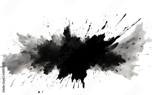 an image of a black and white paint splatter, isolated