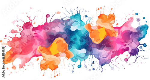 colorful watercolor splash isolated