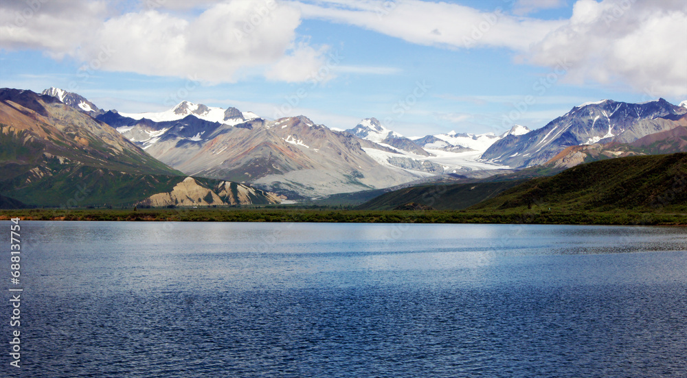 Landscape on the Richardson Hw route, from Valdez to Fairbanks, Alaska, United States