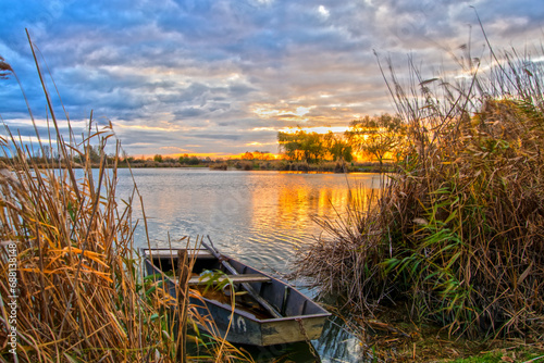 Sunset at the lake of Kiszombor