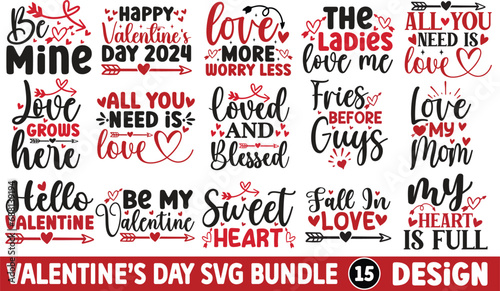 Valentine's day svg bundle, Valentine's day t-shirt design, Valentine's Day SVG, Happy Valentine's Day
