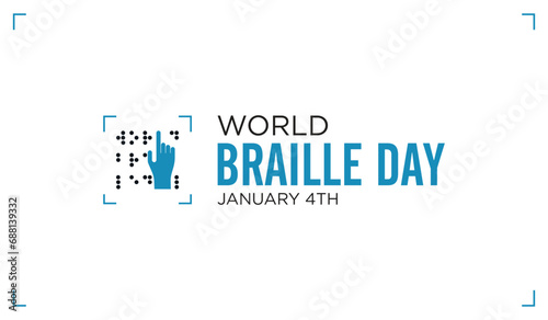 January 04 - Braille Day. Awareness vector design for banner, poster, tshirt, card.