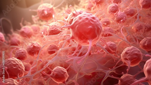 Red microbiology background...