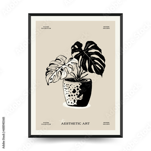 Modern Art Aesthetic influencer lifestyle Poster. Matisse Abstract Set, Aesthetic Modern, feminine, Boho Decor, Minimalist, Illustration, Poster, Postcard. Aesthetic minimalist design. photo