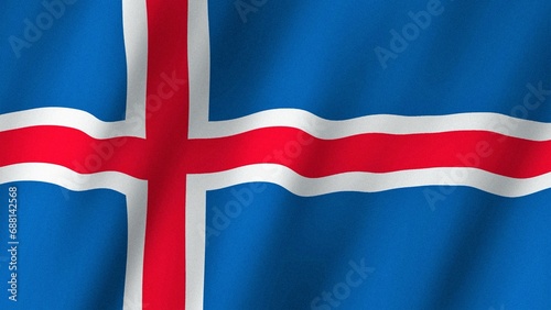 Iceland flag waving in the wind. Flag of Iceland images