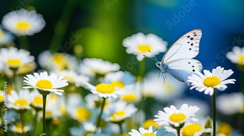 The butterfly is on a daisy © Khalida