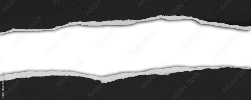 Fototapeta premium Gap in ripped black paper