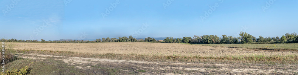 ploughed fields in countryside east of Alberese, Italy