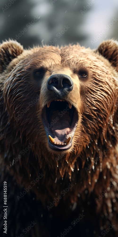 Obraz premium Realistic Bear Illustration