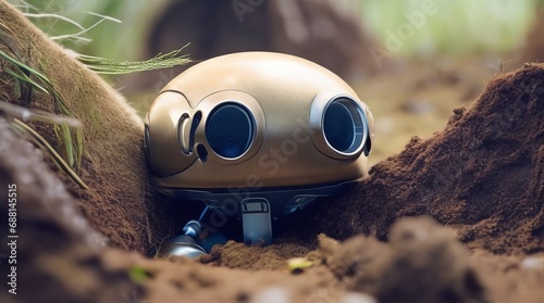cute small scary robot hiding  © Ashik