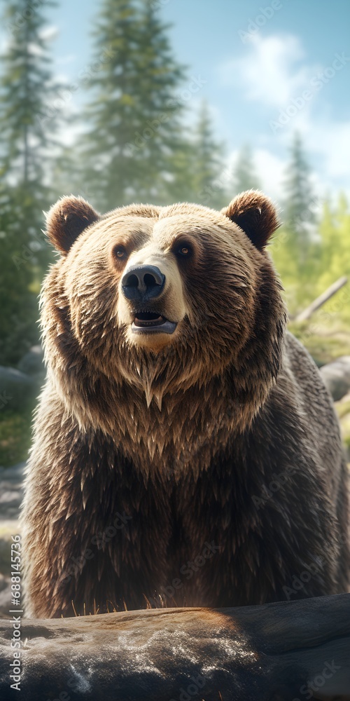 Obraz premium Realistic Bear Illustration