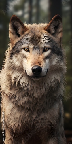 Realistic Wolf Illustration © Mauro