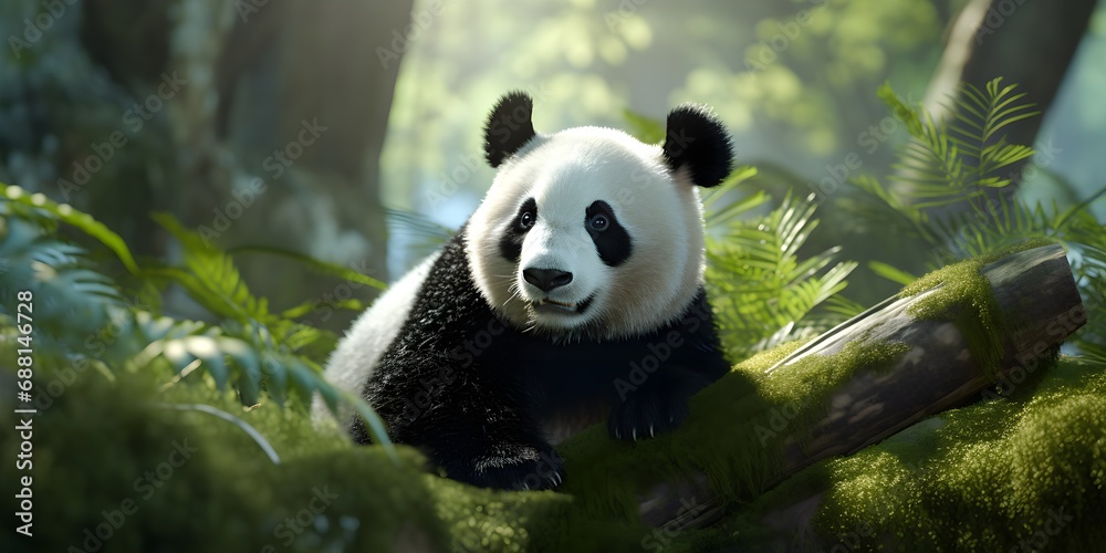 Obraz premium Realistic Panda Illustration