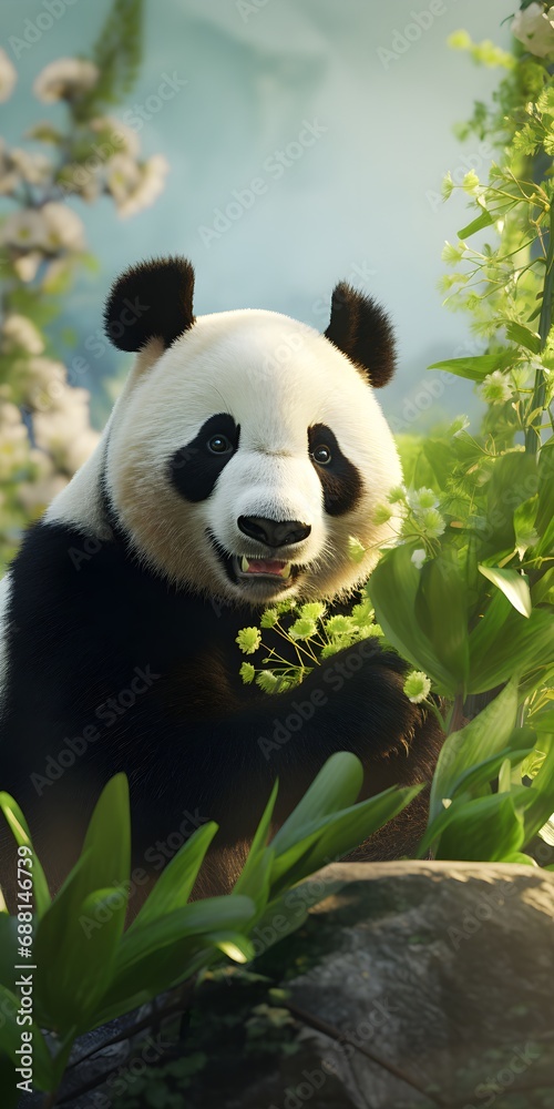 Fototapeta premium Realistic Panda Illustration