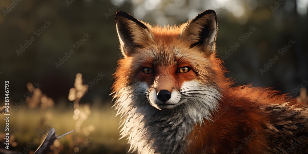 Fototapeta premium Realistic Portrait of a Fox