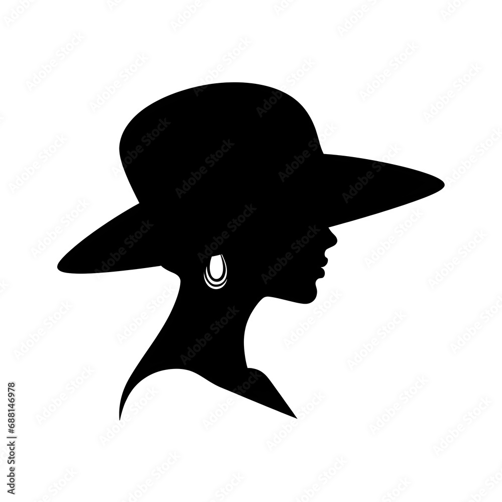 Charming Side Silhouette Woman Illustration