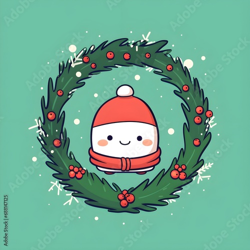 Cute Christmas Icon Illustration