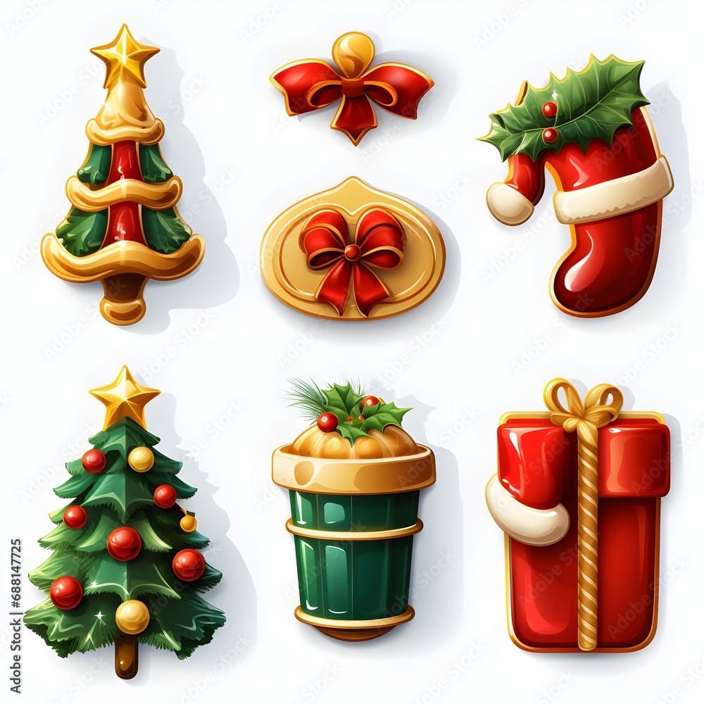Cute Christmas Icons Illustration Cute Christmas Icons Illustration