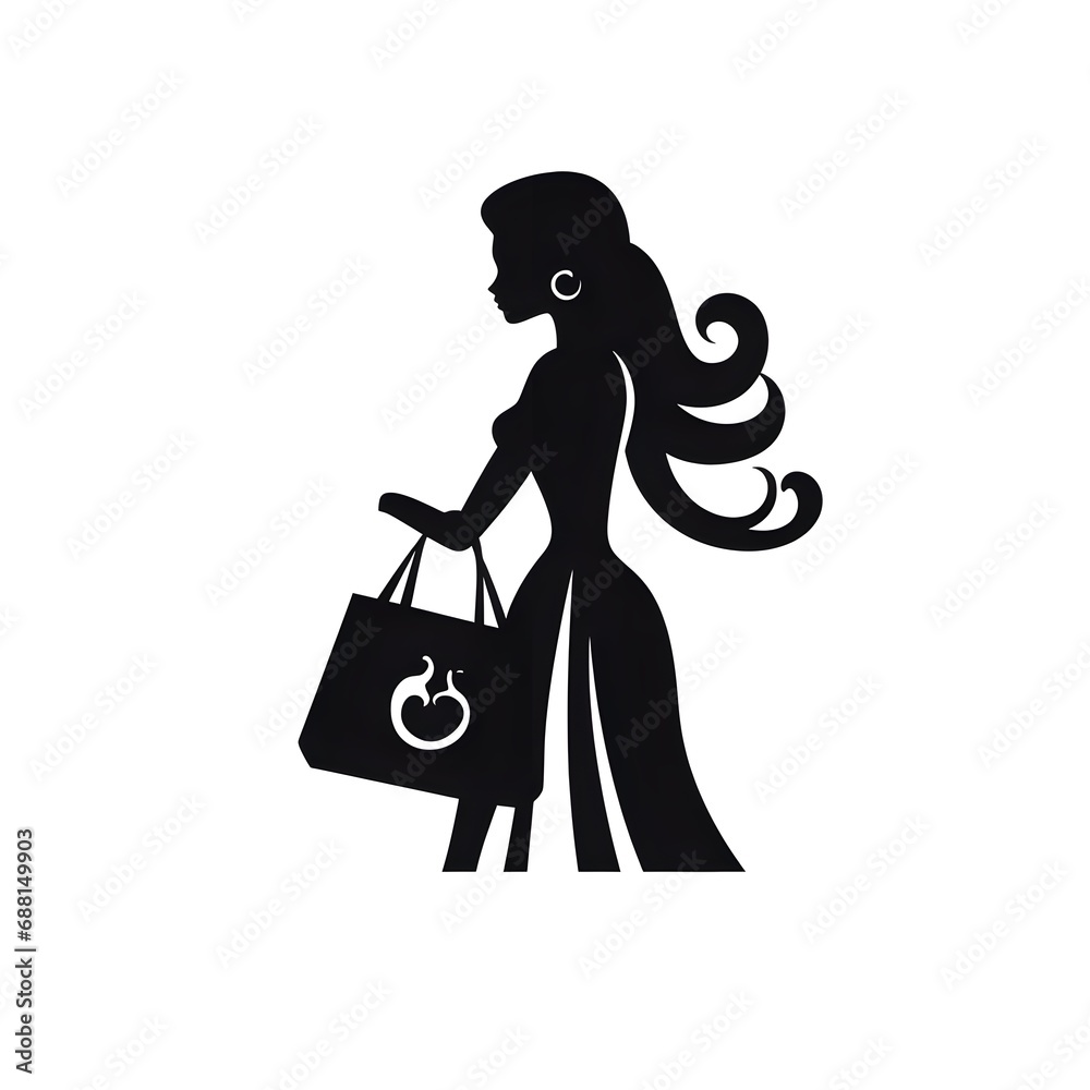 Fashionable Shopping Woman Silhouette