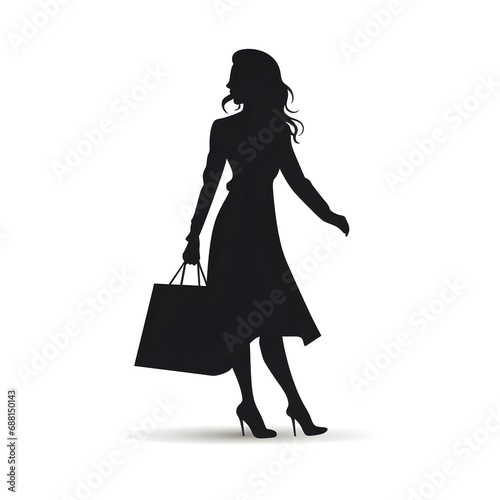 Fashionable Shopping Woman Silhouette
