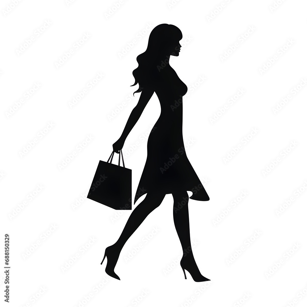 Fashionable Shopping Woman Silhouette
