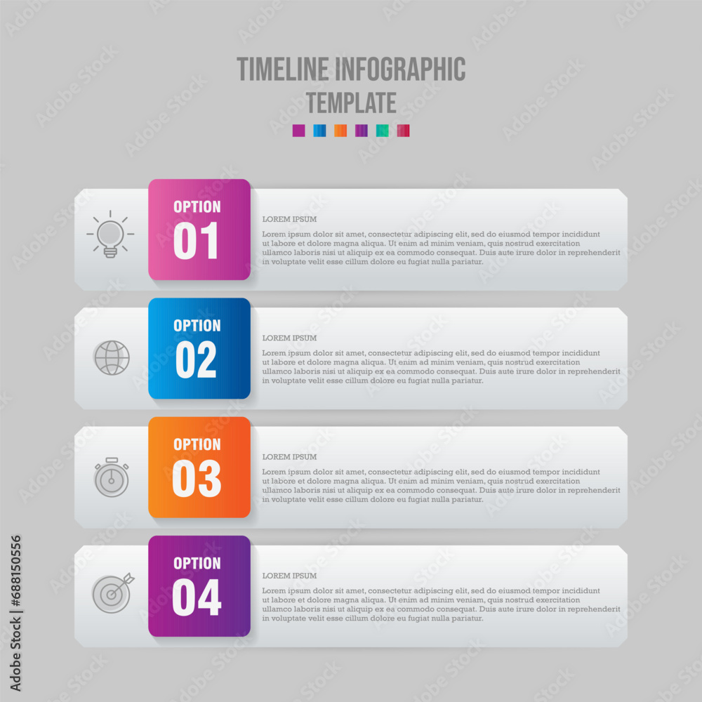 Business concept with 4 options, steps or processes. Infographics design vector and marketing icons Business concept with 4 options, steps or processes. Infographics design vector and marketing icons