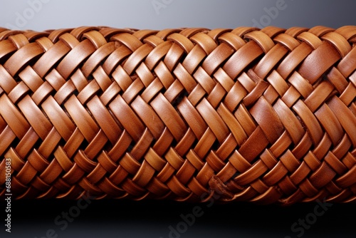 Braided Leather Cord on white background.