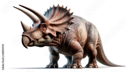 Triceratops on white background. Anatomical illustration Approximative of triceratops. Generative Ai