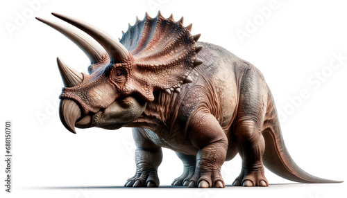 Fototapeta Naklejka Na Ścianę i Meble -  Triceratops on white background. Anatomical illustration Approximative of triceratops. Generative Ai