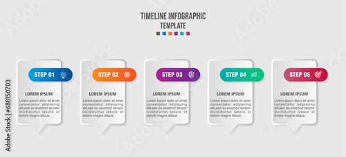 Business concept with 5 options, Infographics design vector and marketing icons can be used for workflow layout, diagram, annual report, web design