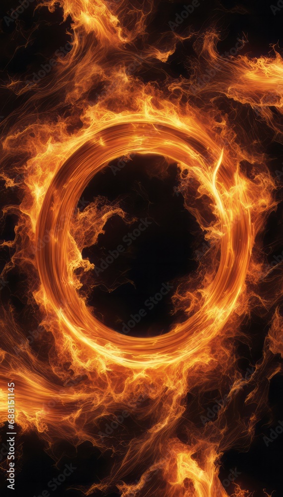 Fototapeta premium Circle of Fire with flares