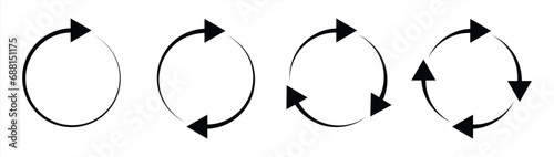 circle arrow icon. rotate icon set. 4 icon rotate, refresh, reload, redo. vector illustration photo