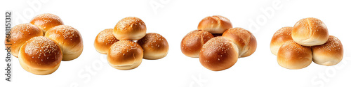 Plain kaiser rolls Hyperrealistic Highly Detailed Isolated On Transparent Background Png File