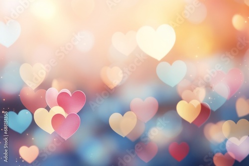 beautiful saturday valentines day blurry hearts design background photo