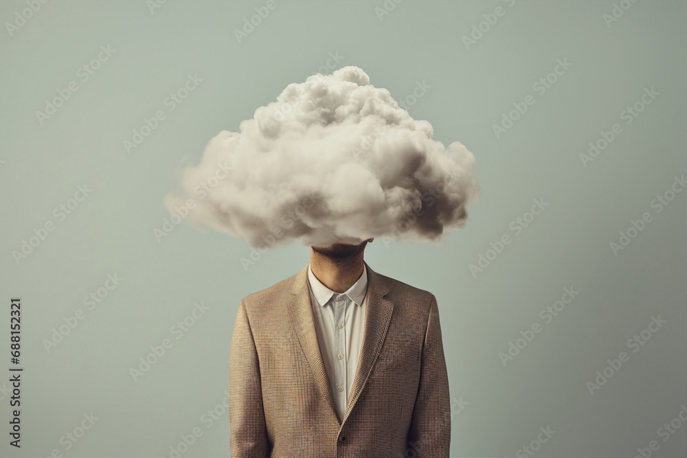 man with cloud instead of head man with cloud instead of head