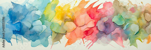 Abstract watercolor colorful background. For creative design, vintage card, header of website or template.