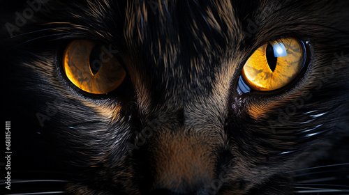 Fascinating Close-Up of Glowing Cat Eyes in the Dark: A Glimpse into the Mysterious